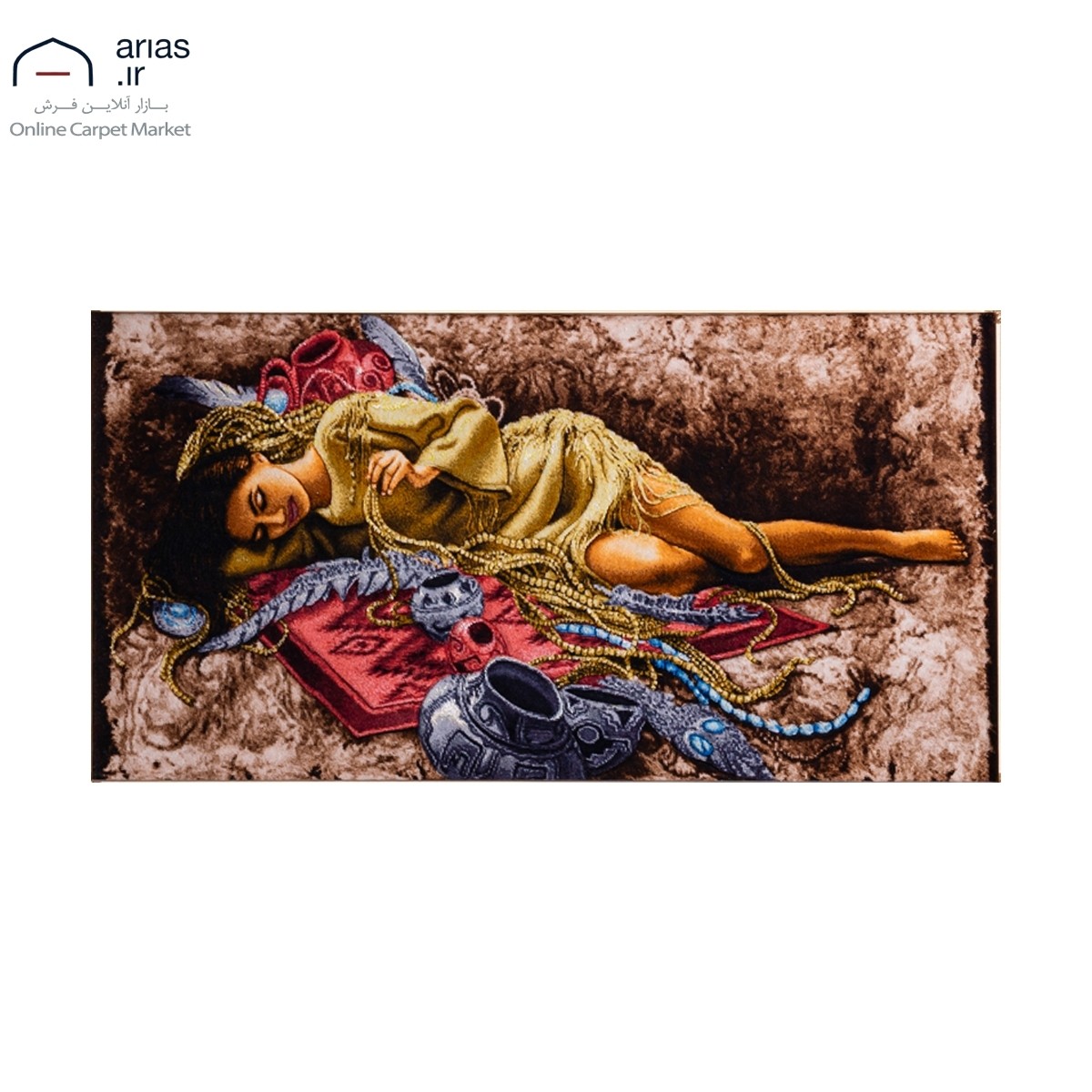 تابلو فرش برجسته دستباف چهره طرح دختر رویای جواهر کد T02168