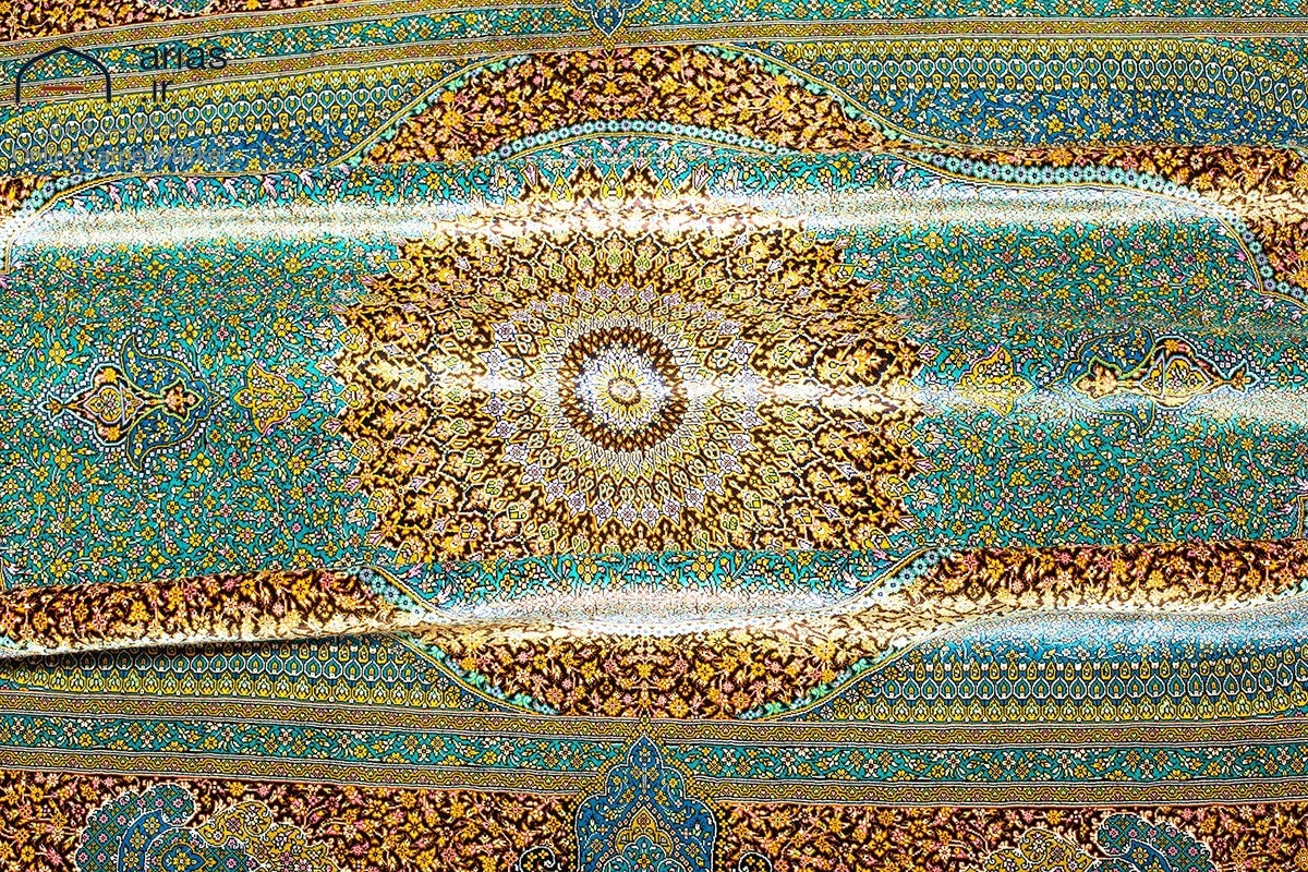 فرش دستباف سه متری تمام ابریشم مارک محمدی کد D02124G