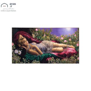 تابلو فرش دستباف چهره طرح دختر رویای جواهر کد T02167