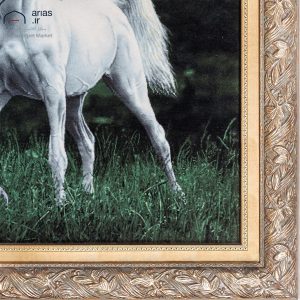 تابلو فرش دستباف حیوان طرح اسب سفید کد T02141