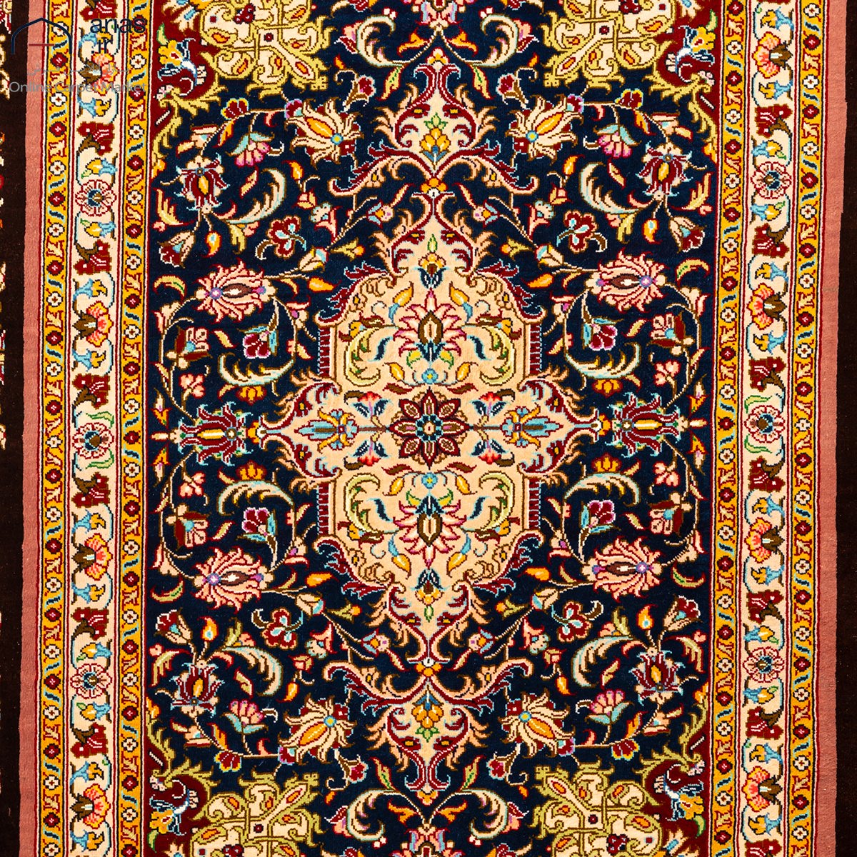 فرش دستباف سه متری تمام ابریشم نقشه فرش در فرش مارک اکبرزاده