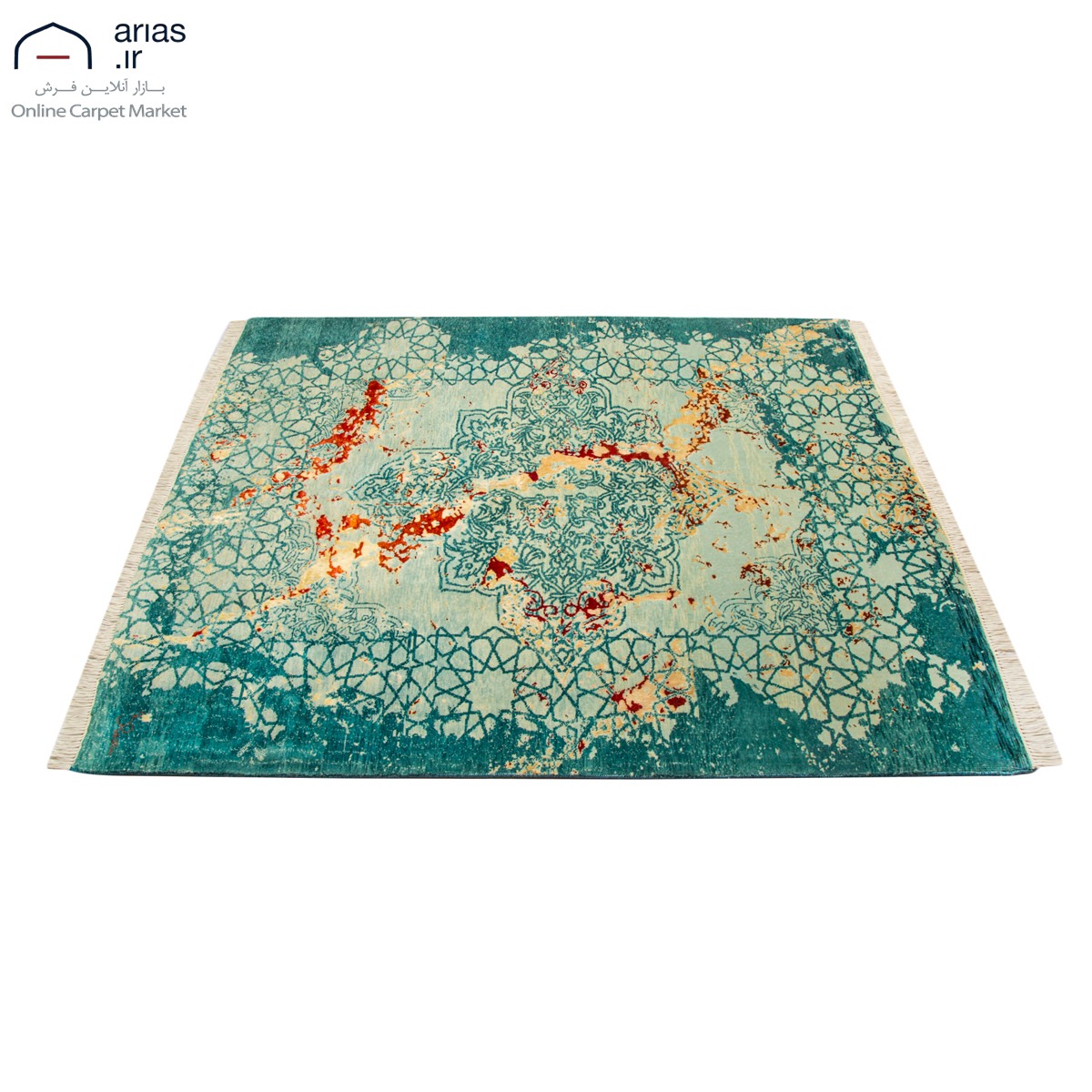 فرش مدرن دستباف سه متری گل ابریشم کد D02101M