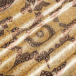 فرش دستباف مربعی ابریشم طرح لچک ترنج شبیری ایمانی کد D02516G
