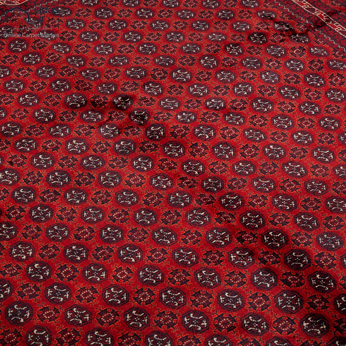 فرش دستباف عشایری شش متری چله نخ زمینه لاکی بافت بلوچ کد D02129A