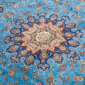 فرش دستباف نه متری تمام ابریشم طرح اصفهان کد D02560Z