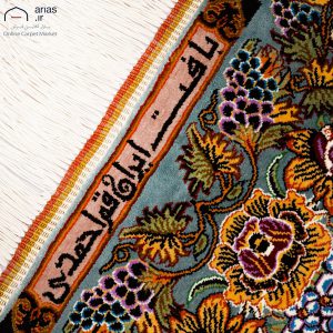 فرش دستباف سه متری تمام ابریشم طرح لچک ترنج احمدی قم D02570G