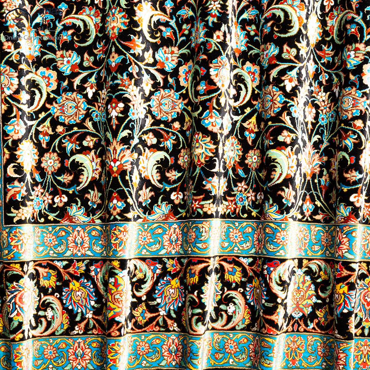 فرش دستباف سه متری تمام ابریشم طرح سراسر بافت مراغه کد D02574Z