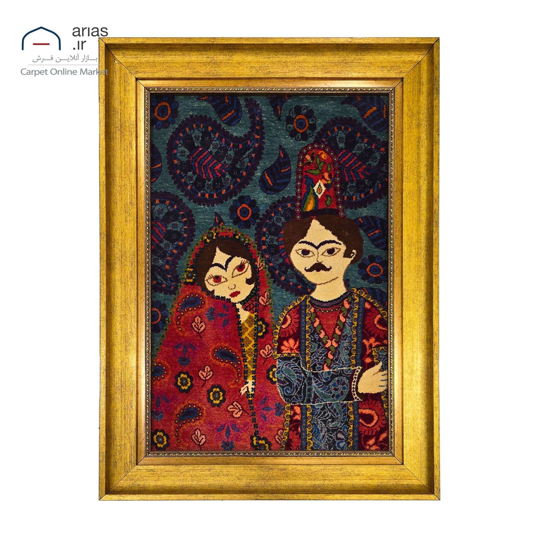 تابلو فرش دستباف خانواده شمعدانی بافت شیراز کد T02101A