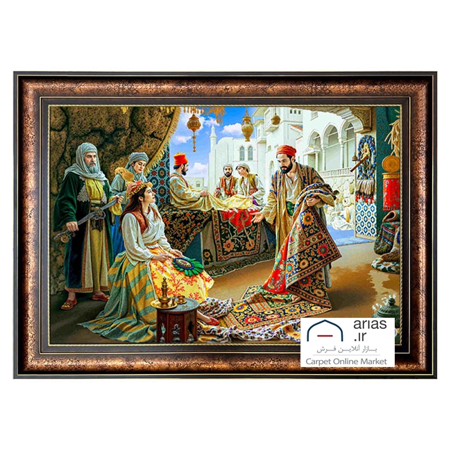 تابلو فرش ماشینی افقی طرح فرش فروش کد T20102M