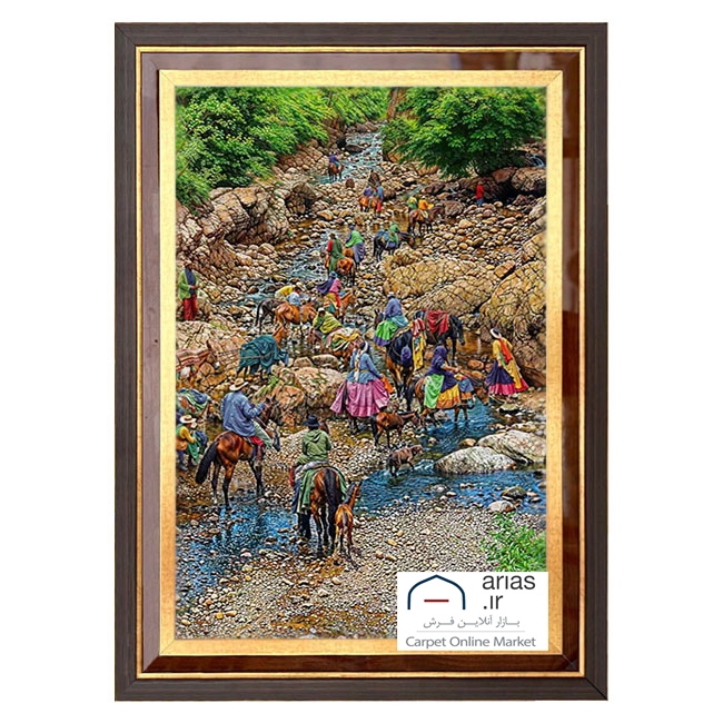 تابلو فرش ماشینی عمودی کوچ عشایر کد T20107M