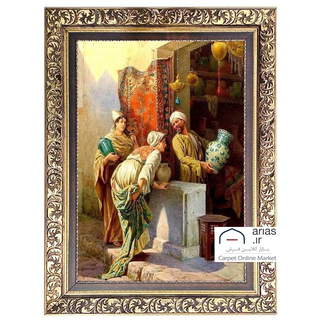 تابلو فرش ماشینی عمودی کوزه فروش کد T20124M